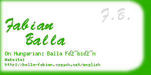 fabian balla business card